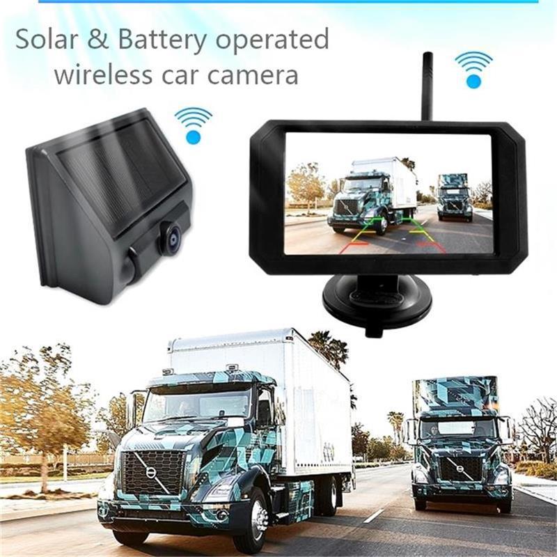 Solar 3000mAH Battery Powered wireless backup Cam